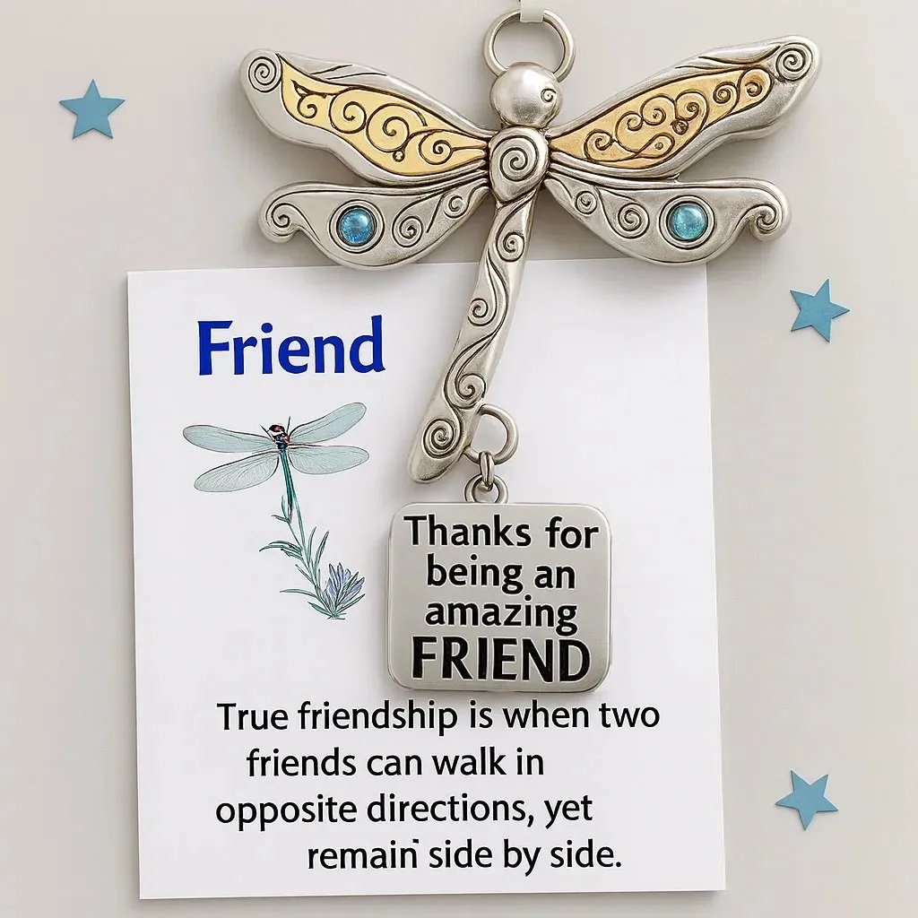 💎LAST DAY 49% OFF]Friendship Dragonfly Ornament With Sentimental Quote -🌟 Gift for Best Friends