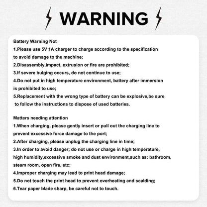 🌈Christmas Hot Sale 49% OFF - Portable Mini Printer , With 5 thermal papers + 5 self-adhesive papers + 3 colored papers + colored pens