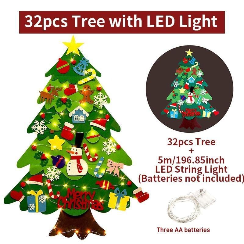 Felt Christmas Tree with Detachable Ornaments