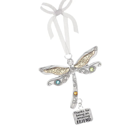 💎LAST DAY 49% OFF]Friendship Dragonfly Ornament With Sentimental Quote -🌟 Gift for Best Friends