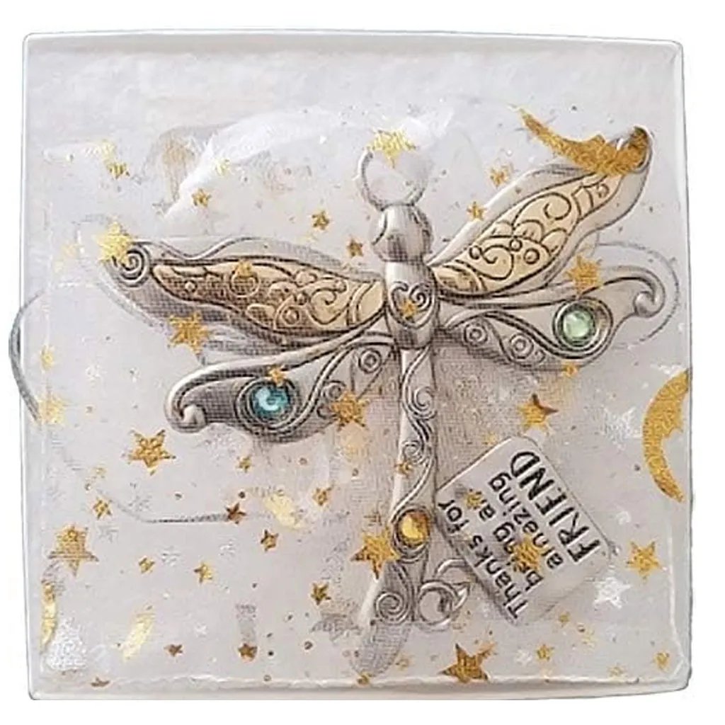 💎LAST DAY 49% OFF]Friendship Dragonfly Ornament With Sentimental Quote -🌟 Gift for Best Friends