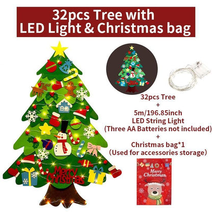 Felt Christmas Tree with Detachable Ornaments